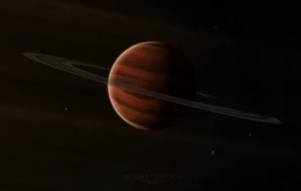 Stars, planet, ring, satellites, gas giant, Epsilon eridani b