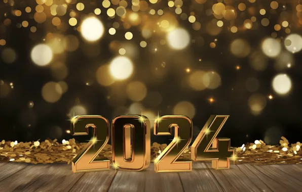 Picture background, gold, New Year, figures, golden, new year, happy, wood