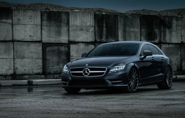 Picture car, Mercedes-Benz, black, CLS550