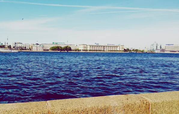River, building, home, boats, Russia, promenade, Peter, Saint Petersburg