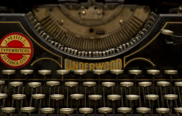 Macro, button, typewriter, Underwood