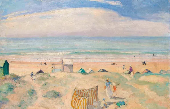 Sea, beach, landscape, picture, Henri Lebacq, The Beach of Saint-Jean-de-Monts