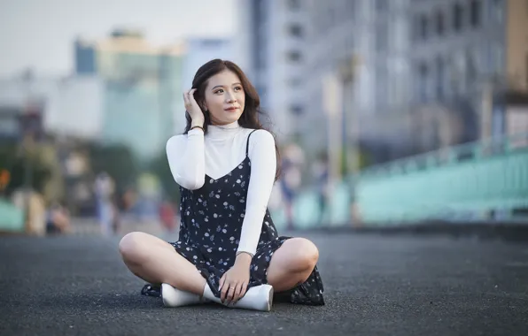 Smile, positive, Asian, gesture, smile, asian, positive, cute girl