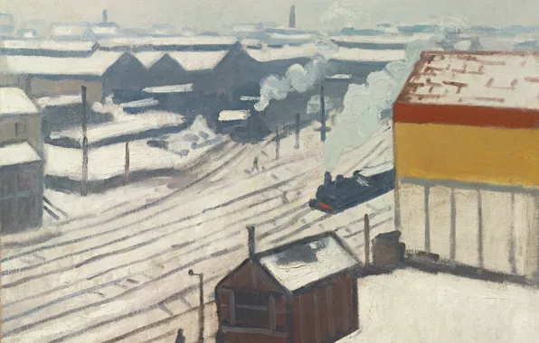 Picture picture, Albert Marquet, Albert Marquet, Montparnasse train Station under the Snow