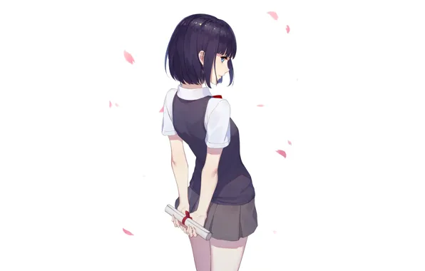 Picture anime, art, girl, white background, bundle