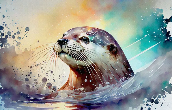 Seal, painting, face, Navy seal, imitation painting, AI art, neural network