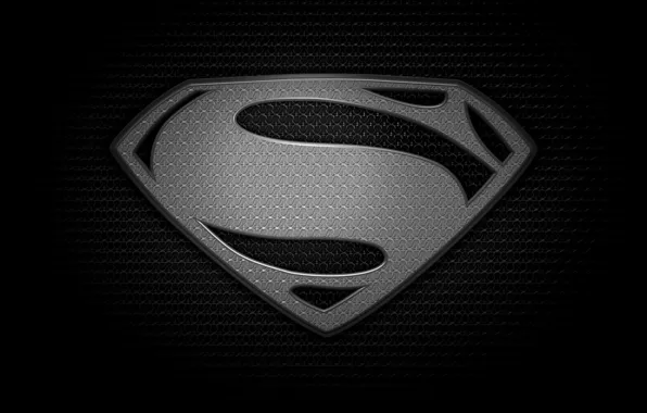 Picture black, logo, logo, superman, black, Superman, man of steel, Man of steel