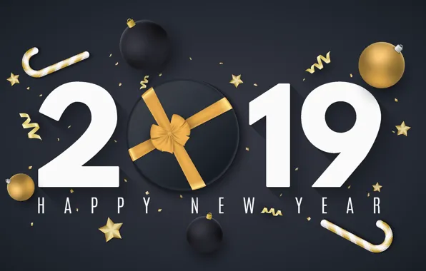 Picture background, holiday, black, figures, New year, decor, 2019