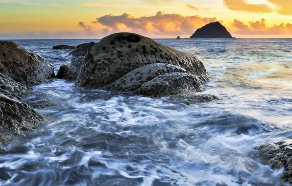 Sea, landscape, nature, stones