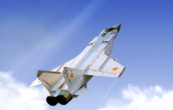 The sky, Fighter, Art, MiG, Interceptor, Foxhound, The MiG-31, MiG-31