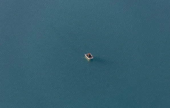 Lake, boat, fisherman
