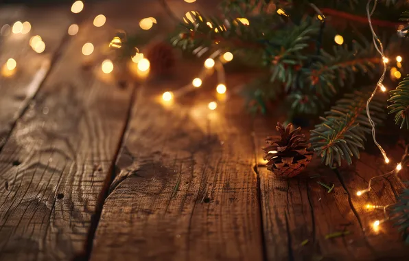 Winter, light, branches, lights, glare, holiday, Board, texture