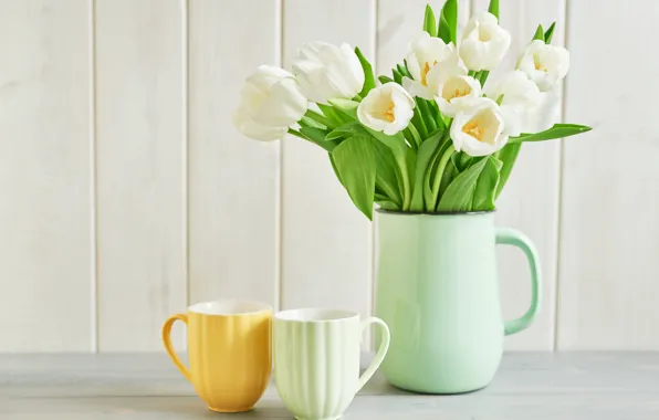 Picture tulips, vase, white, Yarovoy Aleksandr