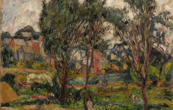 Picture trees, province, Abraham Manievich, TOWNSCAPE WITH TREES