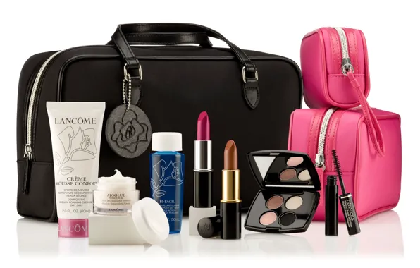 Makeup, mascara, shadows, cream, cosmetics, lipstick, Lancome, beauticians
