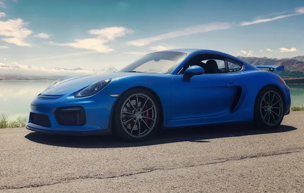 Picture porsche, blue, cayman, gt4