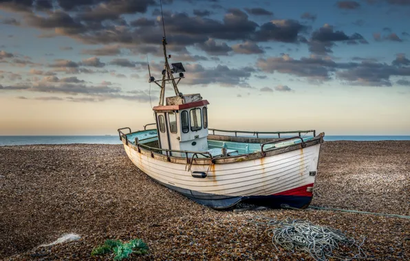 Picture sea, shore, boat