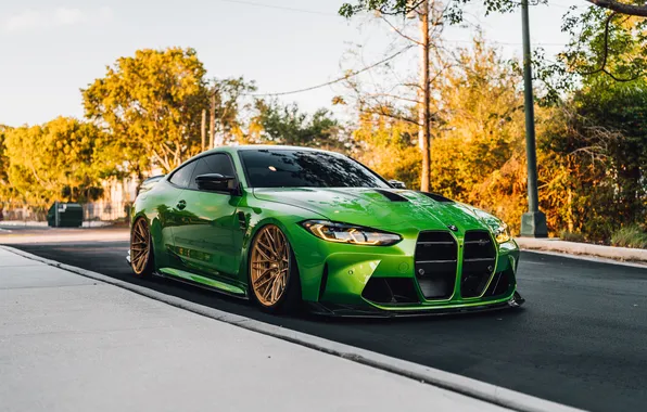 BMW, Green, Road, BMW M4, G82