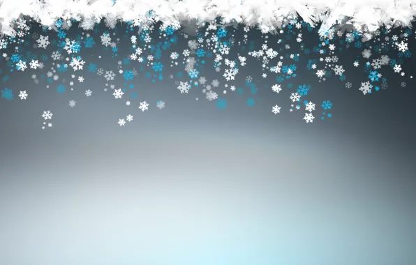 New year, blue, winter, snowflakes