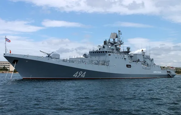 Backlight, parade, frigate, illumination, Admiral Grigorovich