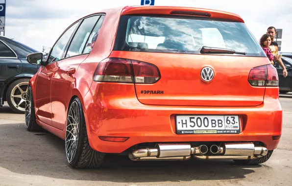 Picture volkswagen, wheels, golf, tuning, germany, low, stance, mk6