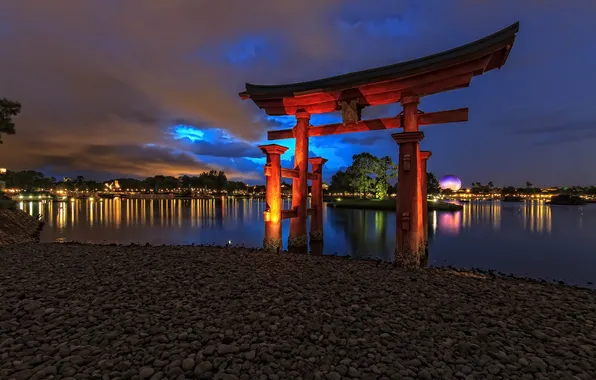 Japan, Disney World, Reflection, ong exposure
