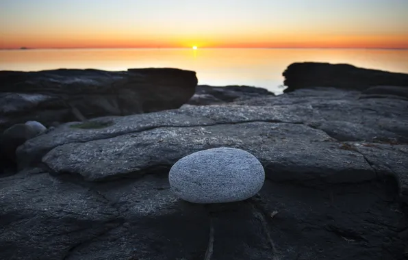Picture sea, sunset, stone