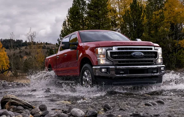 Picture Red, Pickup, Ford F250, American Car