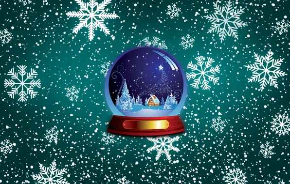 Winter, Minimalism, Ball, New year, Holiday, Mood, Glass globe