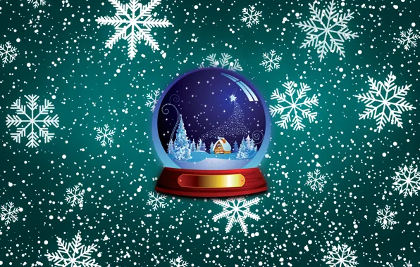 Winter, mood, holiday, balls, new year, minimalism, glass globe