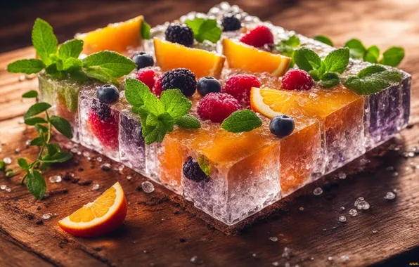 Berries, realism, ice, fruit