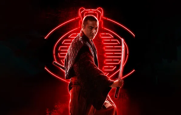 Fiction, sword, katana, black background, action, poster, Snake Eyes: G.I. Joe Origins, Takehiro Hira
