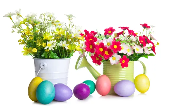 Flowers, holiday, eggs, Easter
