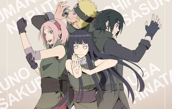 Picture anime, Sakura, art, Sasuke, Naruto, Naruto, Hinata