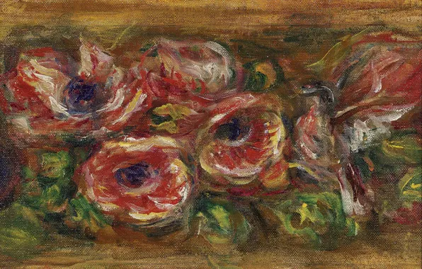 Flowers, picture, Anemones, Pierre Auguste Renoir, Pierre Auguste Renoir