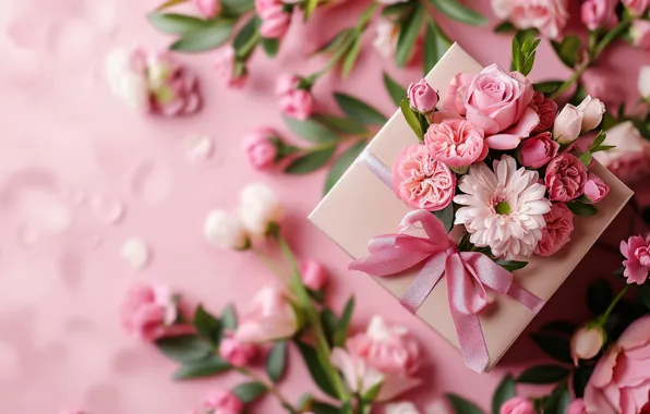Flowers, holiday, bouquet, spring, March 8, AI art, universal holiday background, neural network