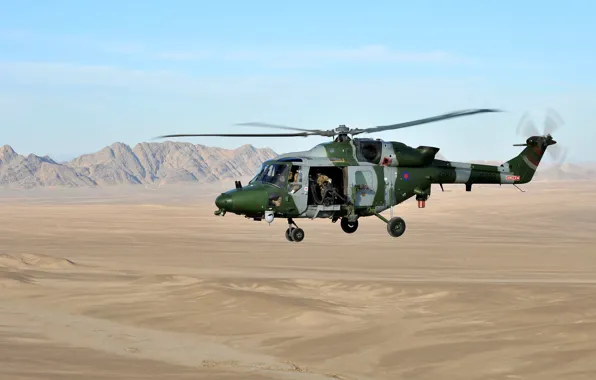 Picture sand, mountains, helicopter, multipurpose, British Army, Westland, Lynx, Air Corps