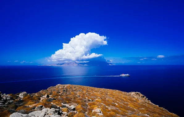 Clouds, Greece, liner, Greece, The Aegean sea, Aegean Sea, Mykonos, Mykonos