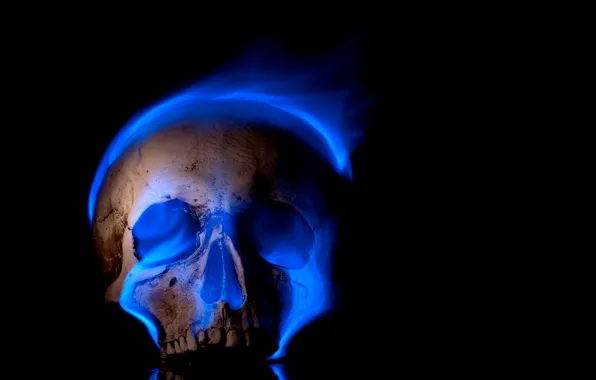 Background, flame, skull, sake