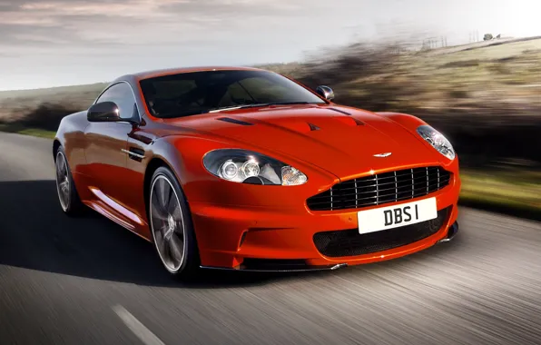 Picture road, the sky, Aston Martin, supercar, aston martin, dbs, the front, carbon edition