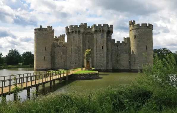 Water, castle, Bodiam Castle