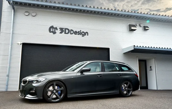 BMW, Grey, Side, Touring, BMW 3 Series, 3D Design, BMW 330i Touring