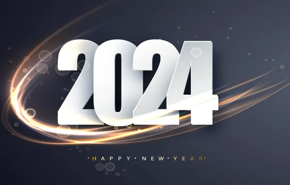 Figures, New year, date, composition, 2024, New Year 2024