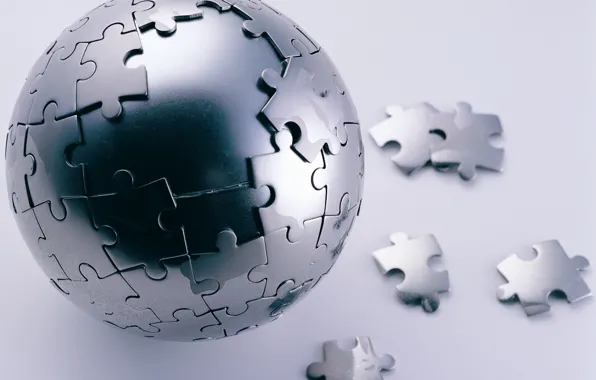 Puzzle, Sphere, Steel Puzzle Sphere, Steel Ball