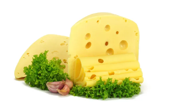 Cheese, salad, garlic