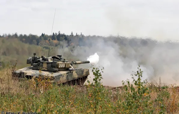 Picture smoke, shot, T-80, Tank troops of the Russian Federation