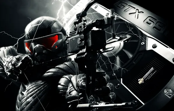 Picture weapons, New York, bow, soldiers, arrow, nanosuit, Crysis 3, Crytek.690 video card