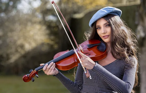 Picture girl, violin, It