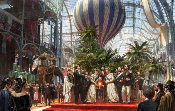 Balloon, people, painting