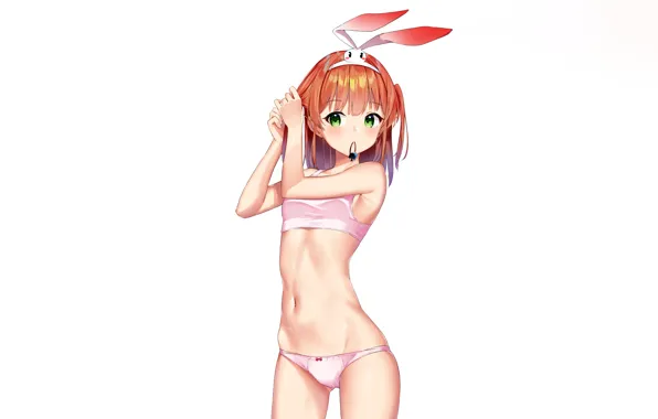 Picture girl, sexy, lingerie, bra, panties, anime, beautiful, short hair